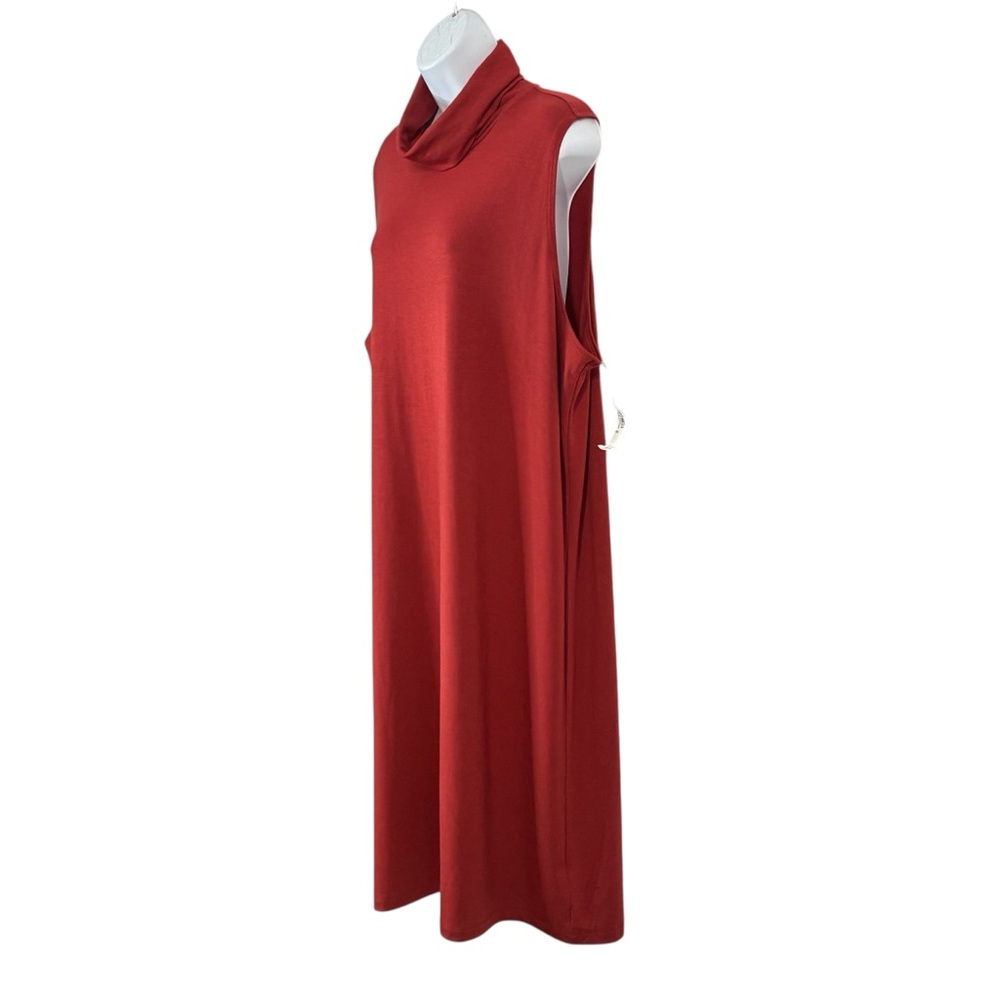 OLD NAVY Rust Mock Neck Sleeveless Shift Dress - Picture 2 of 7